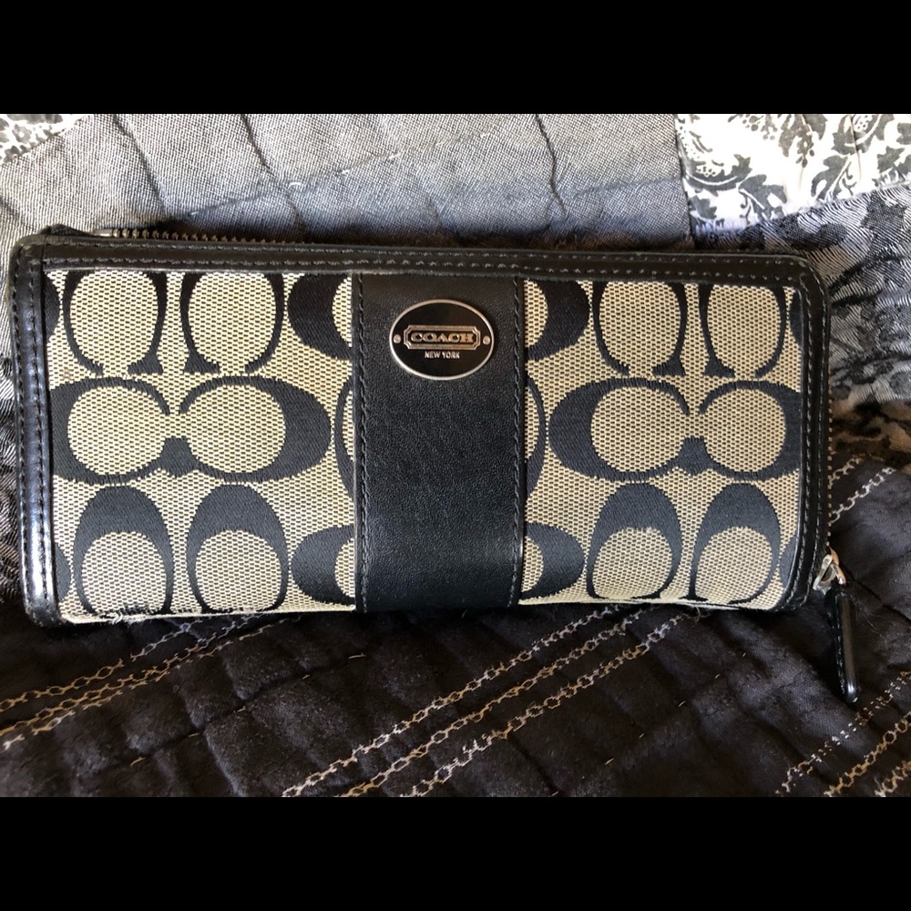 Coach black zipper wallet